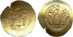 ANCIENT COINS. Byzantine Coins . Mint of Constantinople, unless otherwise stated. Romanus IV with Eudocia and sons (AD 1068-1071), Gold Histamenon, blundered legend, Christ standing, blessing Romanus 