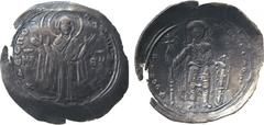 ANCIENT COINS. Byzantine. Mint of Constantinople unless otherwise stated. Constantine X Monomachus (AD 1042-1055), Silver Miliaresion, Virgin orans standing, rev Emperor standing, wearing military att