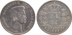 WORLD COINS. FRANCE. Otho, Silver 5-Drachmai, 1833A (KM 20); Copper 10-Lepta (18), 5-Lepta (9), 2-Lepta, 1833, 1-Lepton, 1851 (KM 17, 25, 29, 16, 32, 14, 30). First badly scuffed, fine, the others in 