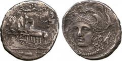 ANCIENT COINS. Greek. Sicily, Syracuse, Dionysios I (c.405-367 BC), Silver Tetradrachm, 14.89g, 1h, signed by Eukleidas, struck c.405-400 BC, obv female charioteer, wearing a long chiton, driving a ra