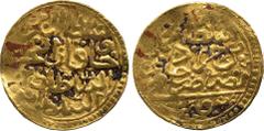 ISLAMIC COINS. Ottoman. Muhammad III, Gold Sultani, Tuqat 1003h, 3.45g (Pere 309; A 1340.1). About extremely fine and rare. £350-400