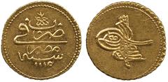 ISLAMIC COINS. Ottoman. Ahmad III, Gold Funduq, Misr 1115h, mr-mr, 3.44g (Pere 510). Extremely fine. £250-300