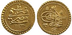 ISLAMIC COINS. Ottoman. Mahmud I, Gold Funduq, Misr 1143h, m-m, 3.46g (Pere 559). Extremely fine. £250-300