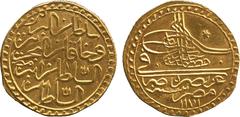 ISLAMIC COINS. Ottoman. Mustafa III, Gold Zar-i Mahbub, Misr 1171, mim- sad, 2.57g (Pere 622). Extremely fine. £250-300