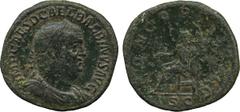 ANCIENT COINS. ROMAN. Mint of Rome unless otherwise stated. Balbinus (AD 238), Æ Sestertius, laureate and draped bust right , rev Concordia seated left, holding patera and cornucopiæ, 16.71g (RIC 22).