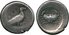 ANCIENT COINS. Greek. Sicily, Akragas (c.495-480 BC), Silver Didrachm, AKRAC / ΣA (retrograde), eagle standing right , rev crab, within shallow incuse circle, 8.29g, 3h (Jenkins, Gela, Group III; SNG 