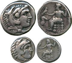 ANCIENT COINS. Greek. Kingdom of Macedon, Alexander III, The Great (336-323 BC), Silver Tetradrachm, mint of Damascus, c.330-320 BC, head of Herakles right , rev Zeus, 16.98g, 11h (Price 3208); Philip