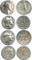 ANCIENT COINS. Greek. Kingdom of Cappadocia, Ariarathes IV, Eusebes (220-163 BC), Silver Drachms (3), Years 32, 33, diademed head right , rev Athena standing left, holding Nike, spear and shield (Simo