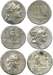 ANCIENT COINS. Greek. Kingdom of Cappadocia, Ariarathes VI, Epiphanes, Philopator (130-116 BC), Silver Drachms (2), Years 2, 3, diademed head right , rev Athena standing left, holding Nike, spear and 