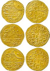 ISLAMIC COINS. Ottoman. Mustafa III, Gold Zer-I Mahbubs (3), Misr 1171h (Pere 622). Generally good very fine. (3 ) £200-250