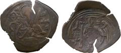 ANCIENT COINS. Byzantine, Andronicus II (AD 1282-1295), Æ Trachy, Thessalonika, bust of St Demetrius, B in f ield, rev winged emperor standing, holding model of castle and sceptre, 2.12g (DOC V, 849; 