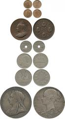 BRITISH COINS Third Farthings (2), 1902, 1913 (S 3993, 4062), full lustre, uncirculated; Victoria (1837-1901), Commemorative Medals (2), Royal Mint Diamond Jubilee, 1897, large size silver, engraved b