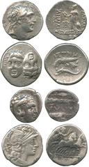 ANCIENT COINS, GREEK Moesia, Istros (4th Century BC), Silver Drachm, two young male heads, one inverted, rev eagle on dolphin; Moesia, Kallatis (3rd - 2nd Century BC), Silver Drachm; Cappadocia, Ariar