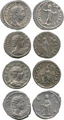 ANCIENT COINS, ROMAN, Mint of Rome unless otherwise stated, Severus Alexander (AD 222-235), Silver Denarius, struck AD 230, laureate head facing right , rev P M TR P VIIII COS III P P , Sol standing f