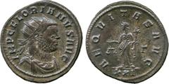 ANCIENT COINS, ROMAN, Mint of Rome unless otherwise stated, Florianus (AD 276), Æ Antoninianus, IMP C FLORIANVS AVG , radiate, draped and cuirassed bust facing right , rev AEQVITAS AVG , Aequitas stan
