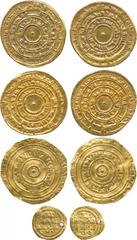 WORLD COINS, ISLAMIC, Fatimid, al-Mu’izz Ma’add (341-365h / 953-975 AD), Gold Dinars (2); al-‘Aziz Nizar (365-386h / 975-996), Gold Dinar; with a Gold ¼-Dinar, total weight 13.00g. ¼-Dinar pierced, th