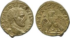 ANCIENT COINS, ROMAN , Macrinus (AD 217-218), Silver Tetradrachm, minted at Carrhae, Mesopotamia, head of Macrinus facing right, radiate , rev Eagle standing facing, head turned right, its wings sprea