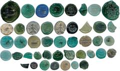 ISLAMIC COINS, Islamic Glass Weights, A wonderful selection of Islamic Glass Weights formerly in the collection of Alexander H Morton, author of A Catalogue of Early Islamic Glass Stamps in the Britis