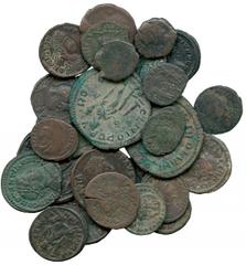 ANCIENT COINS, ROMAN, 4th Century Æ Folles (75), including issues of Diocletian (AD 284-305), Constantine I, The Great (AD 307-337), Fausta (wife of Constantine), Maximinus II (AD 309-323), Crispus (C