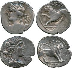 ANCIENT COINS, Greek, Gaul, Massalia (c.150-100 BC), Silver Drachms (2), diademed and draped bust of Artemis facing right, rev MA ΣΣ A , lion moving right (Muret 1109); another, similar, but with type