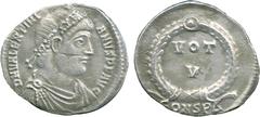 ANCIENT COINS , Roman, Valentinian I (AD 364-375), Silver Siliqua, mint of Constantinople, struck AD 364-367, D N VALENTINIANVS P F AVG , rosette-diademed, draped and cuirassed bust facing right, rev 