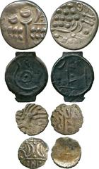 ANCIENT COINS, BRITISH, Cel tic Bronze, Potin, class I, crude head, rev lines representing bull, 1.93g (S 63), fair to fine; Durotriges, Silver Stater, 5.32g (M 317; S 366), about very fine; Dobunni, 