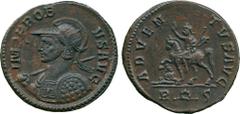 ANCIENT COINS, ROMAN, Probus (AD 276-282), Silver Antoninianus, 4.28g, IMP PROB-VS AVG , cuirassed bust left, wearing radiate, crested helmet, holding shield and spear, rev ADVEN-TVS AVG , Emperor on 