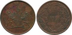 WORLD COINS, MISCELLANEOUS, St Helena, Copper Halfpenny, 1821; Solomon, Dickson & Taylor, Halfpenny Token (3), undated (1821) (KM 4, Tn1); Mombasa, Copper Pice, 1888, Calcutta (KM 1.5); East Africa, A