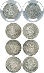 ISLAMIC COINS, Ottoman-Empire, Selim III (AH 1203-1222 / 1789-1807 AD), Silver 10-Para (4), 1203h, Years 14, 16, 18, 19 (KM 492). Last in PCGS holder graded MS62, the others generally about extremely 