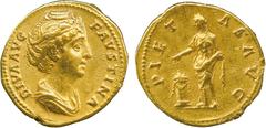 THE ALFRED FRANKLIN COLLECTION OF ANCIENT COINS, ROMAN GOLD , Diva Faustina Senior (wife of Antoninus Pius, died AD 141), Gold Solidus, struck after AD 141, DIVA AVG FAVSTINA , draped bust facing righ
