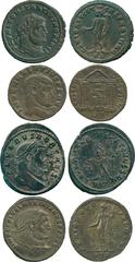 THE ALFRED FRANKLIN COLLECTION OF ANCIENT COINS, ROMAN SILVER AND BRONZE COINS , Maximian (AD 286-305), Æ Follis, Heraclea, rev Genius; Constantius I (AD 305-306), Æ Follis, Carthage, rev Genius; Seve