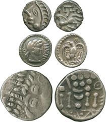 THE ALFRED FRANKLIN COLLECTION OF ANCIENT COINS, ANCIENT BRITISH AND MISCELLANEOUS, Trinovantes & Catuvellauni, Epatticus (c. AD 35-43), Silver Unit, head of Herakles right, rev eagle in snake (VA 580