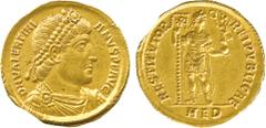 THE COLLECTION OF A CLASSICIST, ANCIENT COINS, Valentinian I (AD 364-375), Gold Solidus, mint of Mediolanum, struck AD 364-365, D N VALENTINIANVS P F AVG , pearl-diademed, draped and cuirassed bust fa
