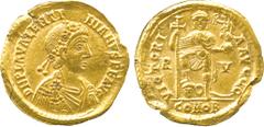 THE COLLECTION OF A CLASSICIST, ANCIENT COINS, Valentinian III (AD 425-455), Gold Solidus, mint of Ravenna, struck c. AD 426-430, D N PLA VALENTINIANVS P F AVG , rosette-diademed, draped and cuirassed