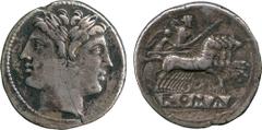 ANCIENT COINS, ROMAN, (Mint of Rome unless otherwise stated ), Roman Silver Coins (7), comprising Republican issues (4), Anonymous Quadrigatus-Didrachm, light crack in flan ; anonymous Victoriatus; an