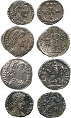 THE COLLECTION OF A CLASSICIST (PART 2), ANCIENT COINS, ROMAN, (Mint of Rome unless otherwise stated ), Theodosius I (AD 379-395), Silver Siliquae (3), various reverse types; Arcadius (AD 383-408), Si