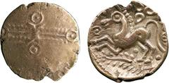 ANCIENT COINS, ANCIENT BRITISH, Celtic Gold, Trinovantes, Dubnovellaunos (c.5BC-AD 10), Gold ¼-Stater, 1.29g, wreath pattern across centre, plain crescent ends at centre, pellet within ring above, bel