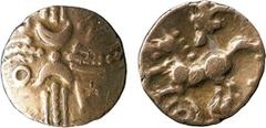 ANCIENT COINS, ANCIENT BRITISH, Celtic Gold, Catuvellauni, Andoco (c.20-1 BC), Gold ¼-Stater, 1.32g, curved cruciform wreath pattern, two crescents back to back in centre, pellet in centre, ANDO in an