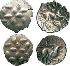 ANCIENT COINS, ANCIENT BRITISH, Celtic Silver and Base Metal, Corieltauvi, Vepo (c. AD 15-40), Silver Unit, 0.96g, wreath pattern, rev horse right, VEPO and pellet above, ‘sail’-shape, trefoil and C(O