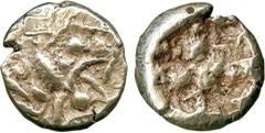 ANCIENT COINS, GREEK COINS, Ionia, Uncertain (c.600-550 BC), Electrum Hekte, Lydo-Milesian standard, head of a roaring lion facing right , rev rough incuse square, 2.36g (Weidauer 119; cf SNG Kayhan 7