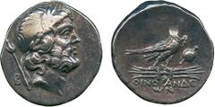 ANCIENT COINS, GREEK COINS, Lycia, Oinoanda (c.200 BC), Silver Didrachm, laureate head of Zeus facing right, B and a sceptre behind, rev OINO-ANΔE / WN (in exergue), eagle standing right on a winged t