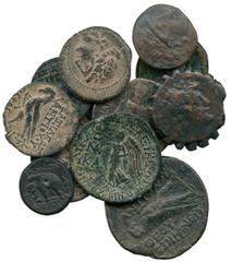 ANCIENT COINS, GREEK COINS, Kingdom of Syria, Seleukid Kings, Æ (11), various Kings, including Seleukos I, Antiochos II, Antiochos III, Alexander I, Demetrios II, Antiochos VI, Tryphon, Aleander II, A