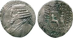 ANCIENT COINS, THE DAVID SELLWOOD COLLECTION OF PARTHIAN COINS (PART FOUR), Phraates IV (38/7-2 BC), Silver Tetradrachm, overstruck at Seleucia on the Tigris on an S55.7-9 Tetradrachm of Tiridates (c.
