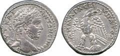ANCIENT COINS, ROMAN COINS, Caracalla (AD 198-217), Silver Tetradrachm, minted at Antioch, struck AD 208-11, laureate head facing right , rev eagle standing facing, head right, on leg and thigh of a s
