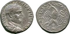 ANCIENT COINS, ROMAN COINS, Macrinus (AD 217-218), Silver Tetradrachm, minted at Boroea, Cyrrhestica, struck AD 217-8, laureate, draped and cuirassed bust facing right , rev eagle standing facing, hea
