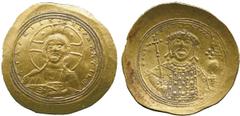 ANCIENT COINS, BYZANTINE COINS, Constantine X (AD 1042-1055), Gold Histamenon Nomisma, bust of nimbate Christ facing, holding book of Gospels , rev bust of emperor facing, wearing a crown and loros, a