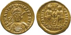 ANCIENT COINS, THE COLLECTION OF A CLASSICIST (PART III), Anthemius (AD 467-472), Gold Solidus, mint of Rome, struck c. AD 468, D N ANTHE-MIVS P F AVG , pearl-diademed, helmeted and cuirassed bust fac