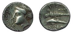 ANCIENT COINS Greek No.: 1233 Estimate: £ 180.- Paphlagonia, Sinope c.330-300 BC, Drachm 5.9g, head of Nymph left, aplustre in front, rev SINW eagle flying left on dolphin, DIOU above tail (SNG Stanco