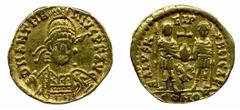 ANCIENT COINS Roman No.: 1451 Estimate: £ 800.- Anthemius 467-472, Solidus 3.6g, mint of Rome, bust of emperor facing, rev SALUVS R-EIP-VBLICA two emperors standing holding globus cruciger between the