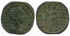 ROMAN COINS Marcus Aurelius (AD 161-180) Julia Mamaea, mother of Severus Alexander No.: 539 Estimate: £ 100 Julia Mamaea, murdered AD 235, Sestertius 22.47g, draped bust right, rev FELICITAS PVBLICA S